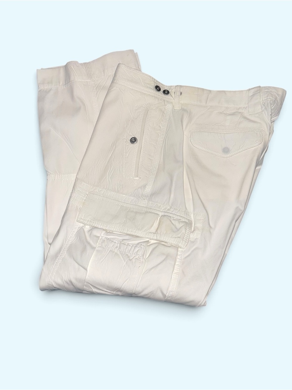 Rare Vintage Ralph Lauren White Cargo Tactical Pants 90s Military Pants 38x30